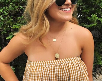 Large Gold Pendant Necklace // 14kt Gold Filled Chain // Charm Necklace