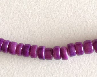 10 pearl purple rondelle beads