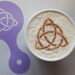 2 x triquetra coffee cup stencils reusable many times present gift fundraising cafe pub cappuccino Wiccan Pagan Gothic New Age Halloween
