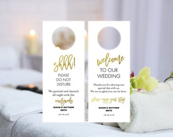 SALE! Gold Wedding Door Hanger, Please Do Not Disturb Door Hanger, Door Hanger Printable, Wedding Printable, PDF Instant Download door001