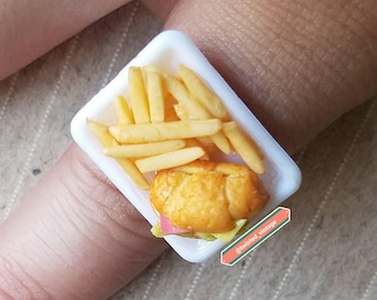 Croissant Sandwich Food Ring Kitsch Kitschy Jewelry