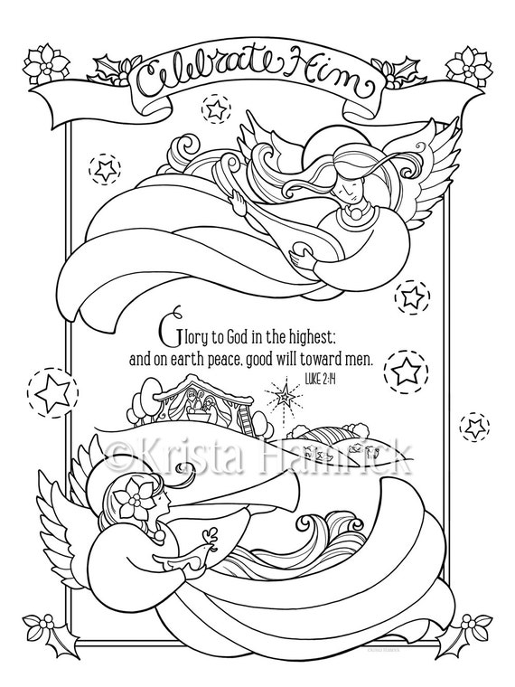 Celebrate Him Coloring Page In Two Sizes 85X11 And Bible