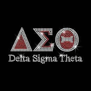 Delta Sigma Theta AEO Rhinestone Bling Transfer T shirt