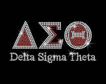 Delta Sigma Theta AEO Rhinestone Bling Transfer T shirt