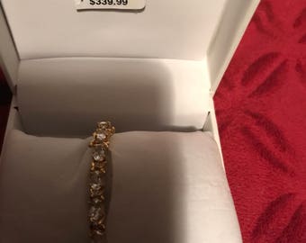 18k g/s plate white topaz bracelet