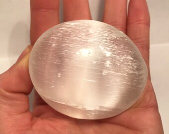 Selenite Palm Healing Stone/ Large