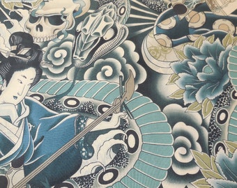 Zen Charmer / Indigo color Nicole's Prints Alexander Henry Fabric 1 Yard