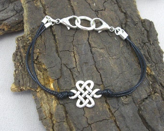 Bracelet Celtic knot silvered love knots