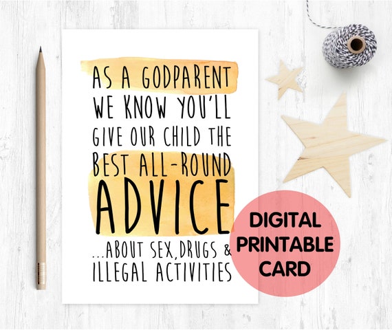 funny godfather card printable godmother card funny godparents card printable godparent card inappropriate godfather card instant download