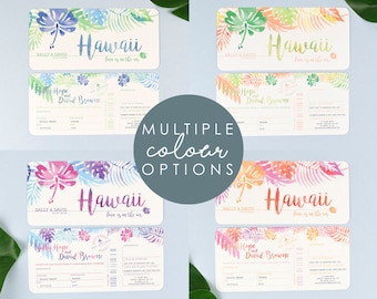Tropical Airline Ticket Wedding Invitations with tear off RSVP section