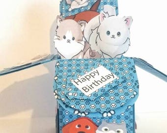 A Cat And Dog Handmade Pop-up card