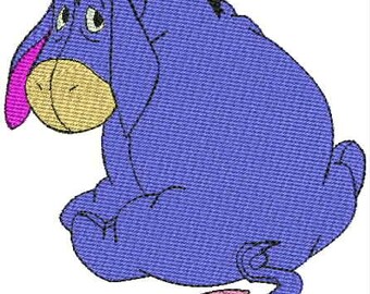 Eeyore Holding a Flower Applique Design Embroidery Design