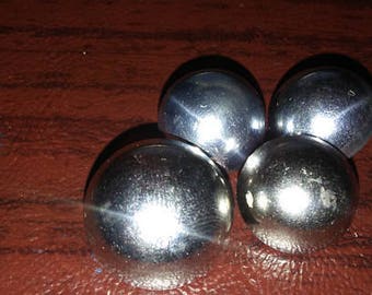 Silver tone Half Ball Buttons. Silver Buttons. Shank Buttons. Half ball buttons. Metal buttons. Set of 4 Silver Half Ball Buttons