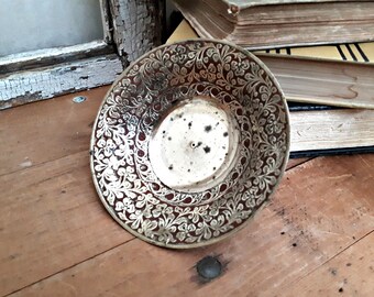 Solid Brass Change Dish Key Dish, Bohemian Decor, Brass Catch All Dish, Ring Dish, BOHO Retro Decor