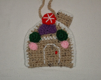 Crocheted Gingerbread House Ornament