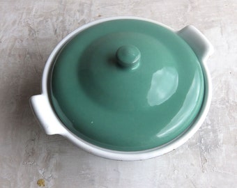 Vintage French enamel casserole dish