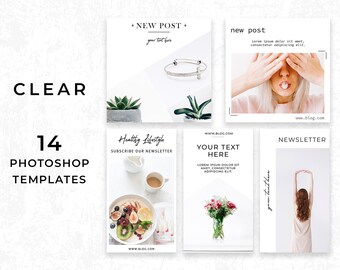 Instagram template, Pinterest template, Instagram set, Facebook templates, Insta Stories set, Instagram Story set - 14 Photoshop templates