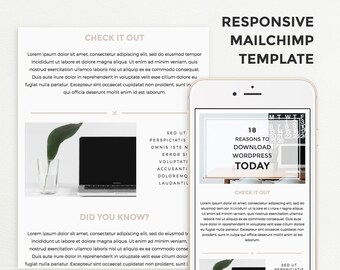 Email Template for Mailchimp, Responsive Email Design, Email Marketing for Bloggers, Modern Mailchimp Template, Newsletter Template