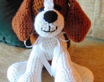 Crocheted Beagle puppy dog stuffed animal doll toy "Benny"