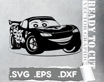 Cut Ready - Lightning McQueen - Cut Ready Vector File - Svg, Eps, Dxf