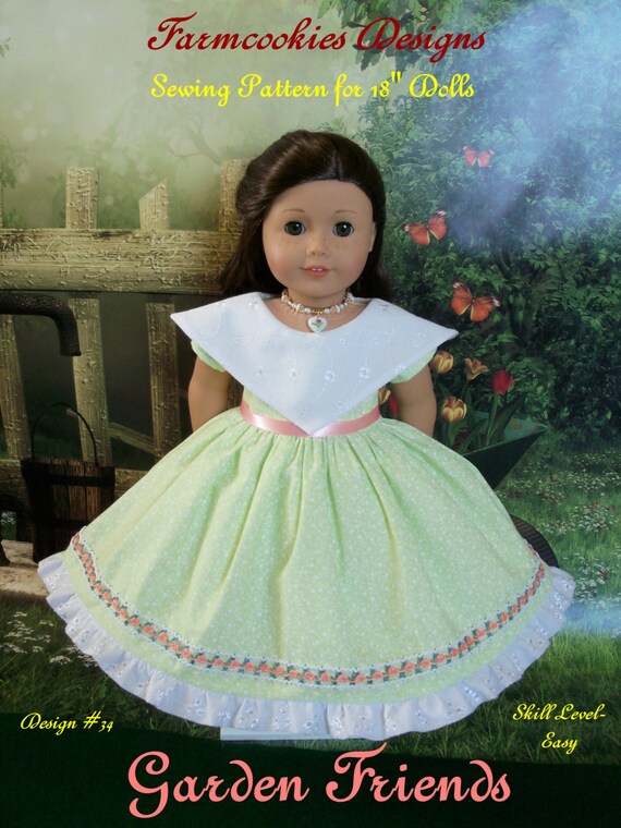 Like American Girl Doll Clothes Instant Download PDF Sewing Pattern / GARDEN FRIENDS/ Farmcookies 18 Inch Doll Clothes Fits American Girl®