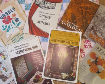 Lot of 8 Small Vintage Magazines Home Garden Holiday Ideas Needlework Decorating