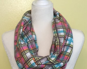 Multi-Colored Flannel Infinity Scarf