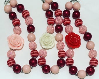 Red and pink chunky necklace