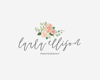 Premade Logo Design | Watercolor Floral Logo | Calligraphy Logo | Photography Logo | Boutique Logo | Small Business Logo | PL-117