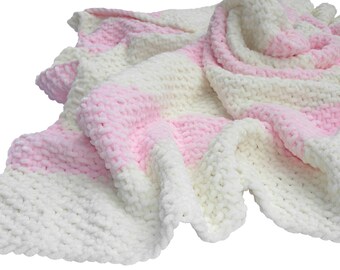 Hand Knit Baby Blanket for a baby girl