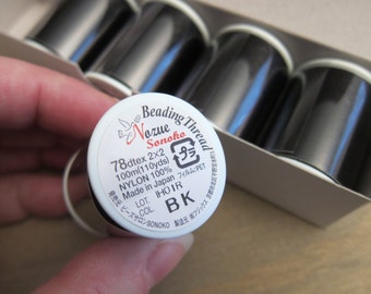 Nozue Sonoho, Made in Japan, Nylon Beading Thread, Black - 100m Spools, Available Individually, in Multi-Spool Pkgs & in Boxes of 5 Spools