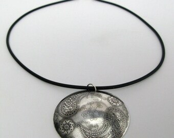 Sterling Silver Paisley Dome Necklace