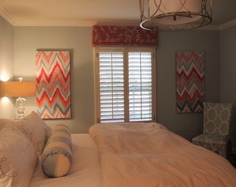 Custom ikat chevron PAIR 24x36 Painting by Jennifer Moreman