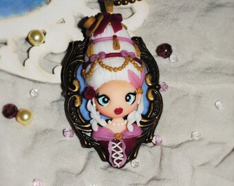 Polymer clay Marie Antoinette necklace