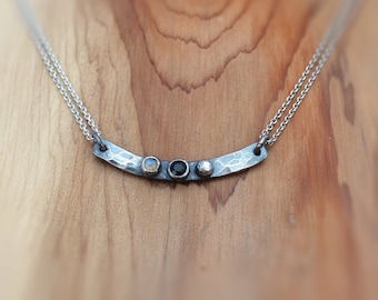 Labradorite and Sapphire wildflower pendant