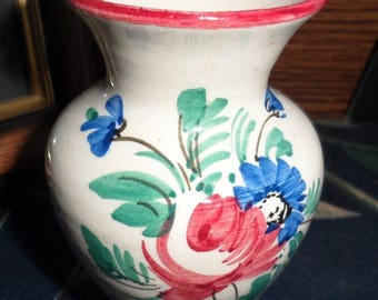 DISCOUNTED 1950s / ITALIAN MAJOLICA Vase / Small Hand Painted Majolica Vase / Marked Italy 2190 / Pretty Majolica Vase from Italy / Hand Pai