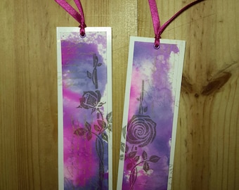 Set of two bookmarks shabby chic, original design with inks (4)