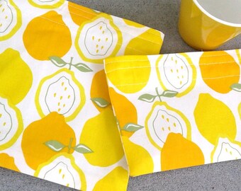 Reusable Snack Bag with fresh Lemons, Sandwich bag, Zero waste lunch, waste free lunch, sustainable, Summer picnic, treat yourself