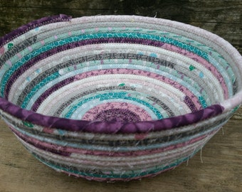Mauve-ulous Fabric Coiled Basket