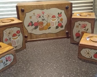 Woodpecker Continental Gourmet Wooden Bread Box & Canister Set