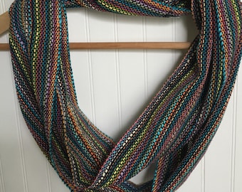 Black Bamboo Infinity Scarf Handwoven
