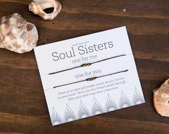 Soul Sisters Matching Bracelets, Best Friend Gift, Sister Gift, Sister bracelet, Friendship Bracelet, set of two bracelets, easy friend gift