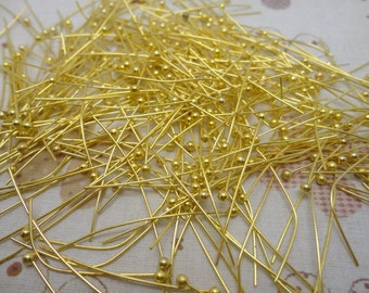 500pcs gold tone Metal Head Pins Ball Pin 30mm length