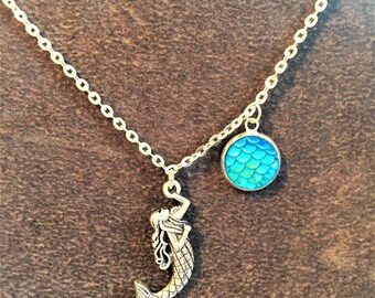 Mermaid necklace, Mermaid Scale necklace, Mermaid jewellery, Mermaid pendant necklace item 790 by CraftyLittleMonkeyGB