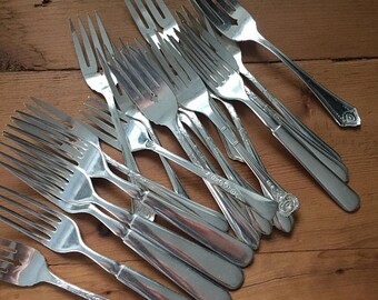 ON SALE silver forks vintage destash of silver forks wedding silverware silver plated forks 20 forks dinner and dessert forks Rogers Bros si