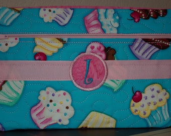 Custom Monogramed Cupcake Clutch/Wristlet Bag