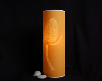 Contemporary botanical lamp Teasel in old gold