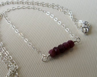 Sterling ruby necklace