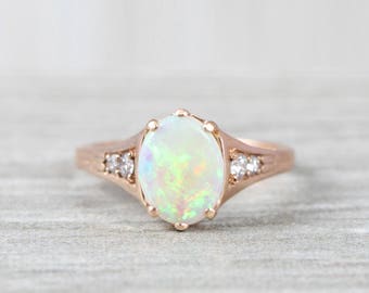 Opal engagement ring | Etsy