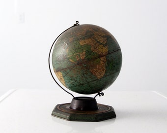 1930s J.Chein world globe, 8 inch tin globe